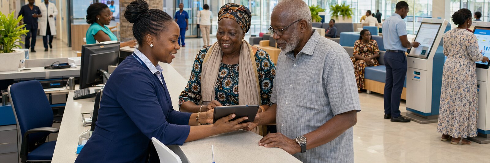 A team monitoring health data across a regional map