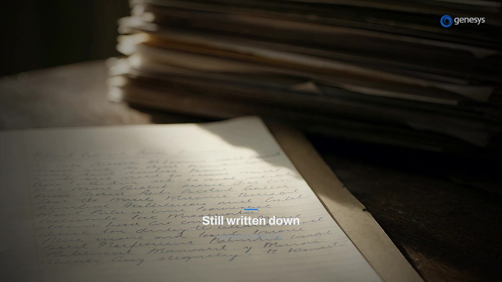 Genesys film: a facility's records still kept on paper