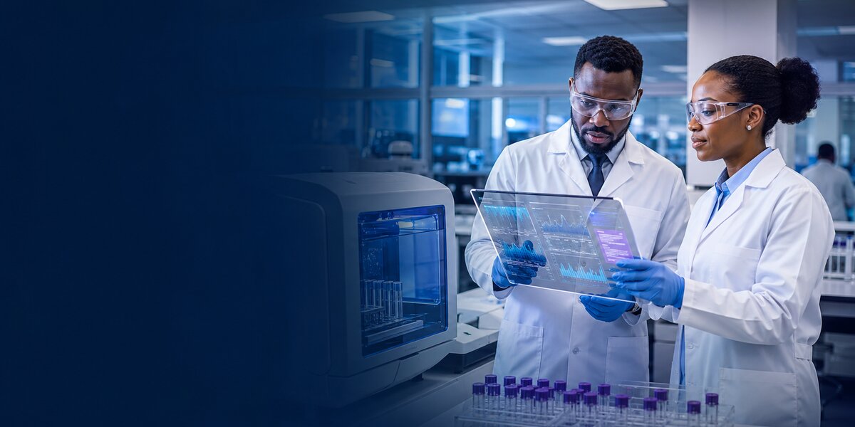 A pharmacist scanning medication stock