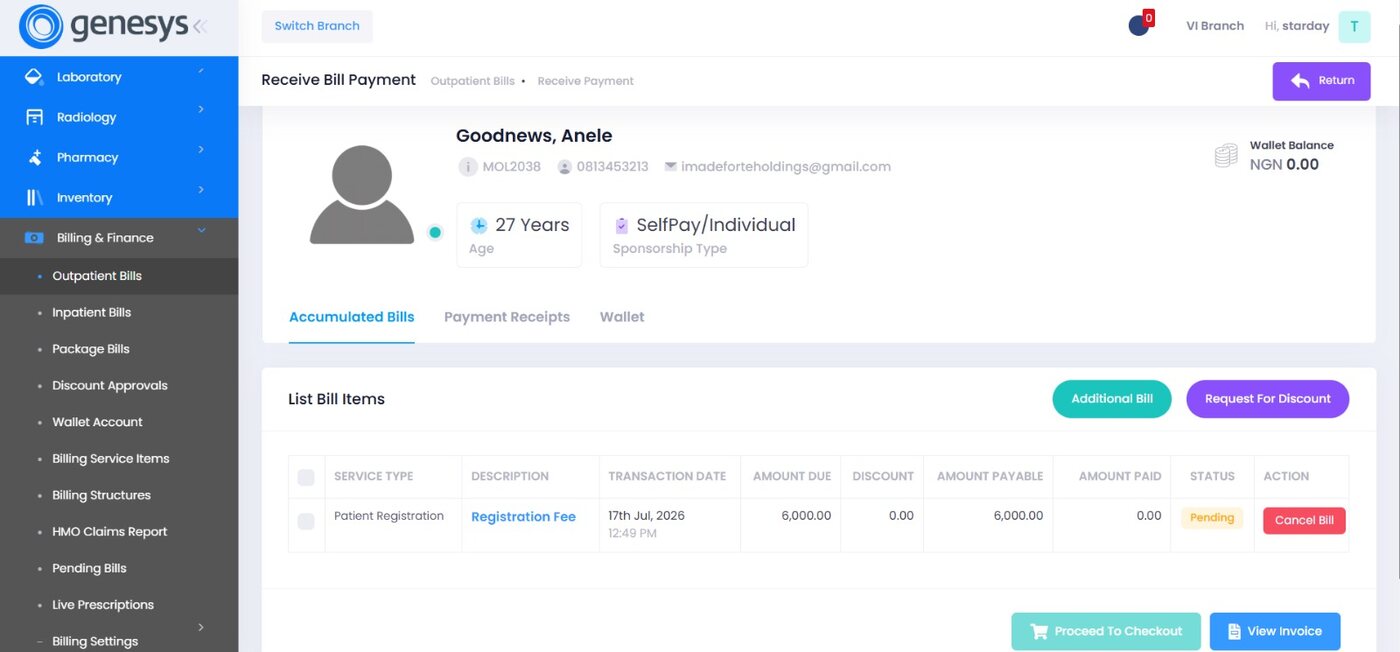 Billing &middot; Receive payment