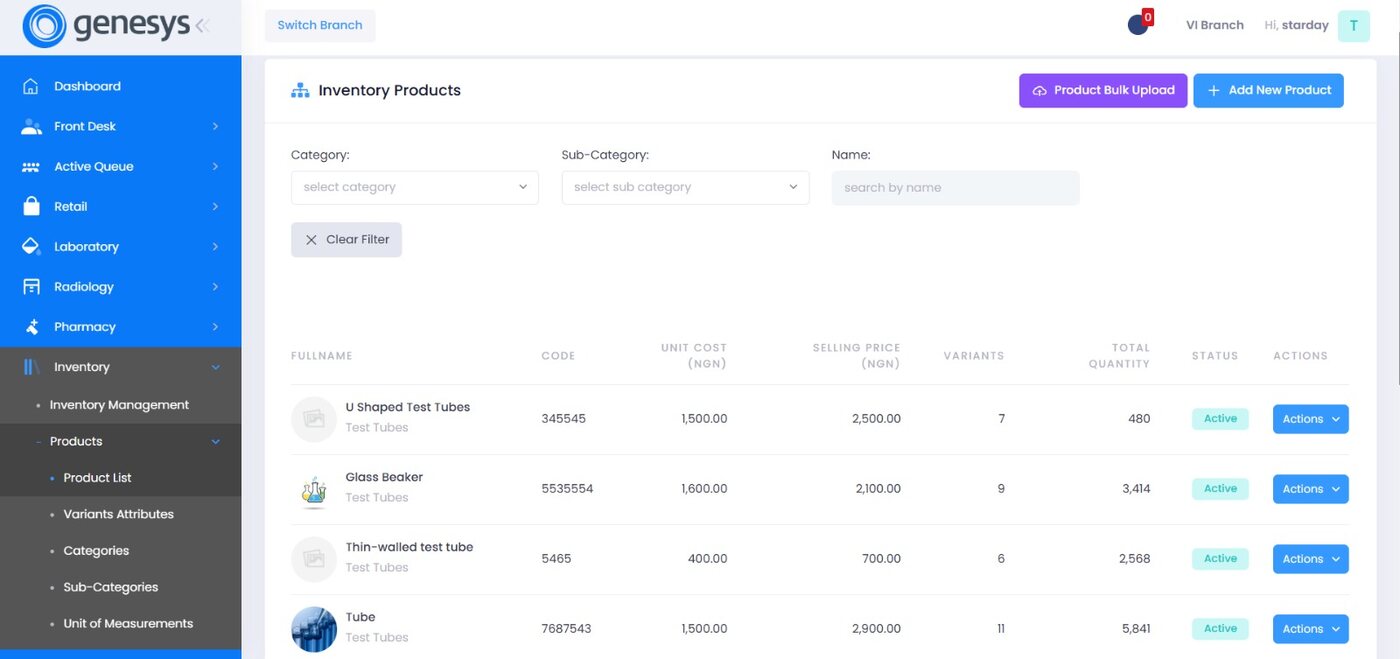 Inventory &middot; Product catalogue