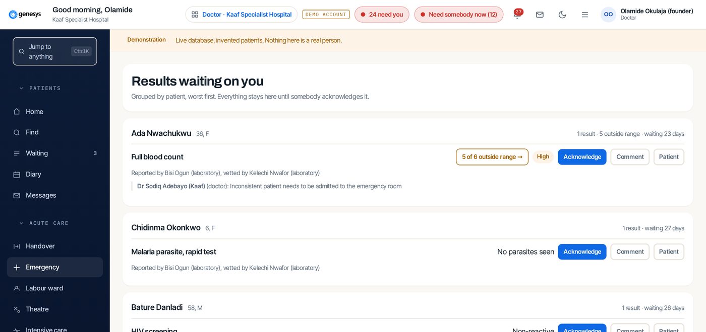 Diagnostics · Results waiting